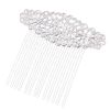 3 Pcs Silver Metal Side Comb Carved Flower Vines Hairpin Topknot Hair Clip DIY Bridal Hair Accessories Hair Pin