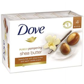 Dove Shea Butter Beauty Bar with ¼ Moisturizing Cream Soap 4 Pack.