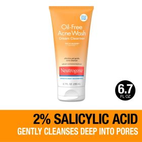 Neutrogena Oil-Free Acne Face Wash Cream, Face Cleanser, 6.7 fl. oz