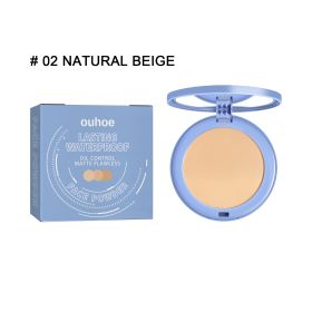 OUHOE Long-lasting Finishing Compact - Flawless, Long-wearing, Non-transferable, Easy To Touch-up, Natural, Lightweight, And Breathable Setting Powder (option: 02NATURAL BEIGE)