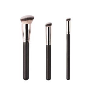 3-pieces Foundation Makeup Brushes Set Single Foundation Brush Oblique Head Concealer Brush Small Concealer Brush Beauty Tools (Sizes: 170+270+370)