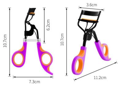 2 Color Curled Eyelash Curler Ladies Portable Beauty Tool Holder (Color: ORANGE VIOLET)