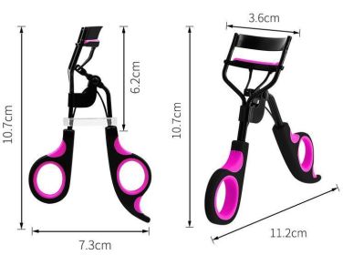 2 Color Curled Eyelash Curler Ladies Portable Beauty Tool Holder (Color: VIOLET BLACK)