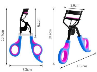 2 Color Curled Eyelash Curler Ladies Portable Beauty Tool Holder (Color: VIOLET BLUE)