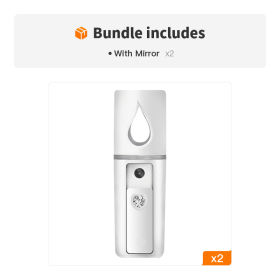 Mini Facial Steamer; Portable Handheld USB Facial Humidifier; Steamer Hydrating Beauty Device For Face Hydrating; Skin Care; Makeup (Style: With Mirror*2)