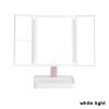 Rechargeable Foldable Makeup Mirror With LED Light 360° Adjust Wireless 1-3X Magnifying 3 Tone Light Desktop Vanity Table Mirror