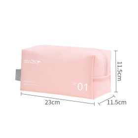 Portable Travel Cosmetic Bag, Cute Makeup Pouches, PU Leather Waterproof Toiletry Bags (Color: Pink)