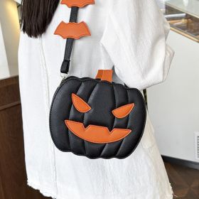 Halloween Pumpkin Crossbody Bag For Women Novelty Pumpkin Purse Halloween Devil Shoulder Bag Funny Crossbody Purse (Model: Angry, Color: Black)