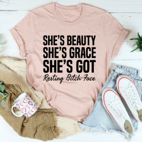 She's Beauty She's Grace T-Shirt (Color: Heather Prism Peach, size: XL)