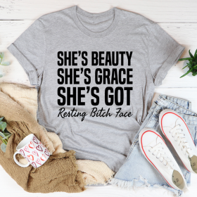 She's Beauty She's Grace T-Shirt (Color: Athletic Heather, size: XL)