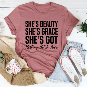 She's Beauty She's Grace T-Shirt (Color: Mauve, size: M)