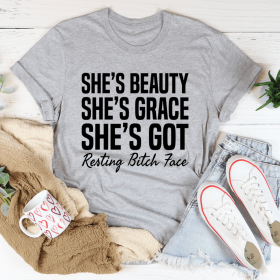 She's Beauty She's Grace T-Shirt (Color: Athletic Heather, size: L)