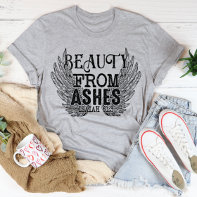 Beauty From Ashes Isaiah 61:3 T-Shirt (Color: Athletic Heather, size: 3XL)