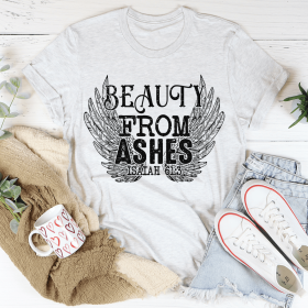 Beauty From Ashes Isaiah 61:3 T-Shirt (Color: Ash, size: L)