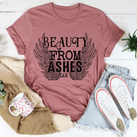 Beauty From Ashes Isaiah 61:3 T-Shirt (Color: Mauve, size: S)