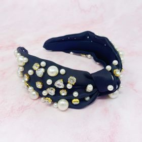 My Winslet Jeweled Satin Headband (Color: Classic Black)