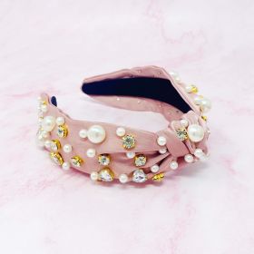 My Winslet Jeweled Satin Headband (Color: Noble Pink)