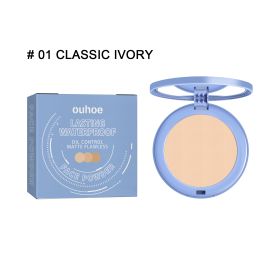 OUHOE Long-lasting Finishing Compact - Flawless, Long-wearing, Non-transferable, Easy To Touch-up, Natural, Lightweight, And Breathable Setting Powder (option: 01CLASSIC IVORY)